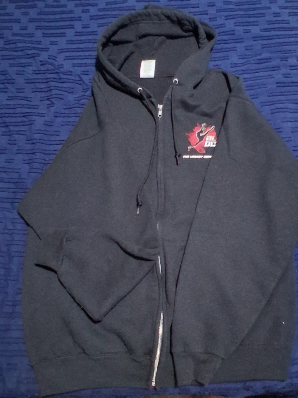 Abby Lee Dance Company Black Zip-Up Hoodie with Red Graphic Sz L